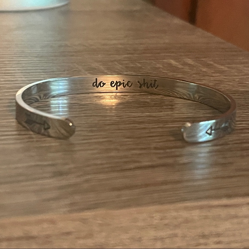 ⭐️3/$25⭐️ “Do Epic Shit” Silver Bangle Bracelet